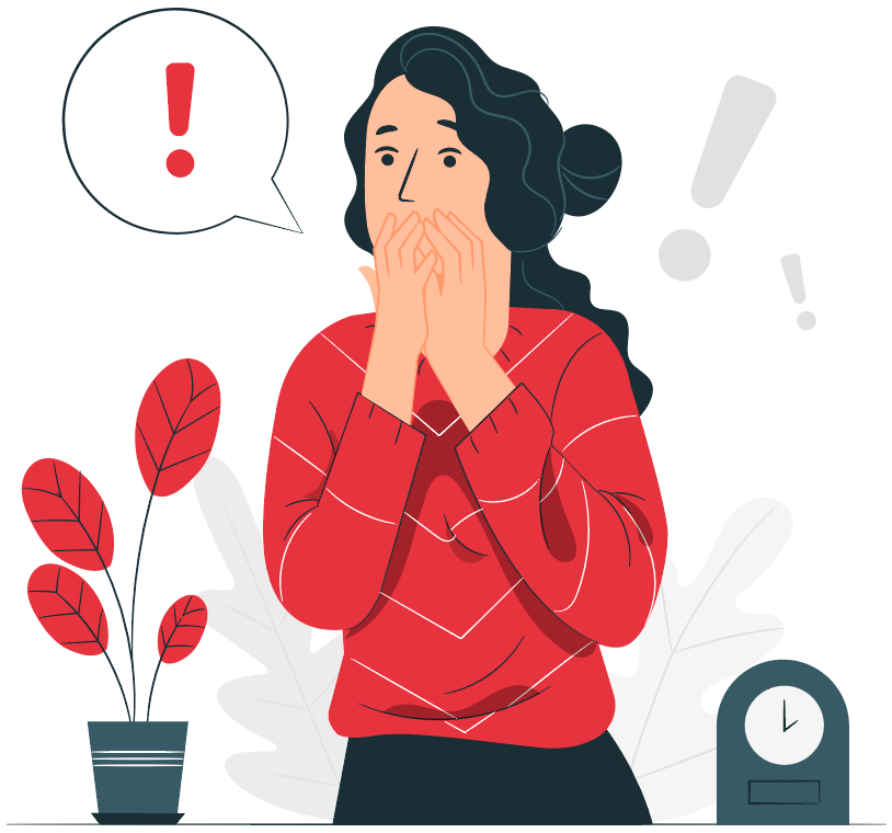 woman gasping in shock